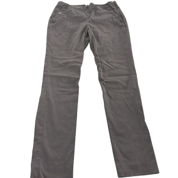 Club Monaco Pants Womens 0 Gray Button Front Straight Leg Nautical Sailor Style - Picture 1 of 7
